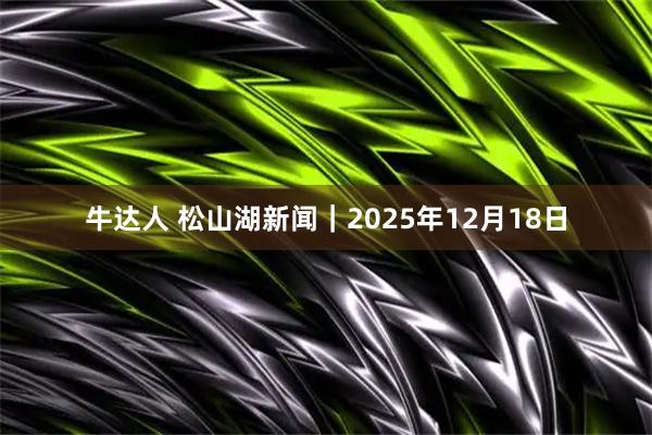 牛达人 松山湖新闻｜2025年12月18日
